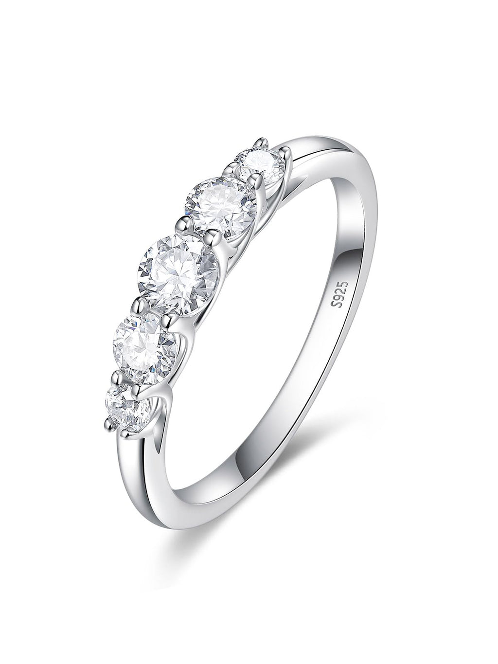 925 Sterling Silver Stackable Moissanite (Size 9.5)