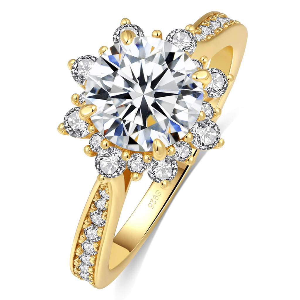0.5CT Flower Moissanite Engagement Ring (Size 8)