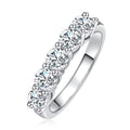 (sz5.5) Five Stone Moissanite 925 Sterling Silver Wedding Band (Size 5.5)