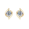 14K Gold Moissanite Stud Earrings – 925 Sterling Silver | Unisex