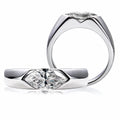 Oval Marquise Cut Moissanite Engagement Ring (Size 8.5)