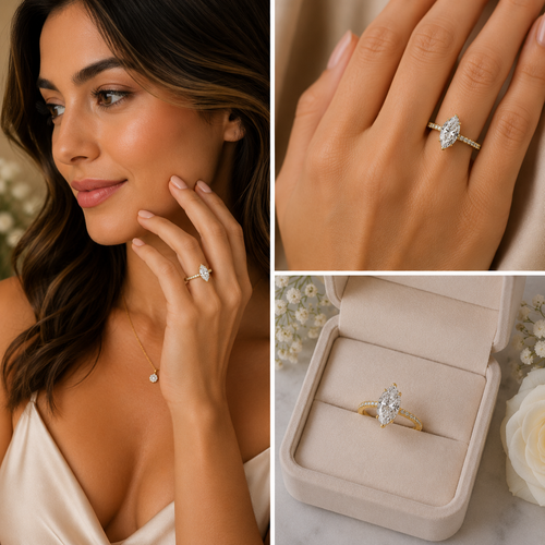 (sz4.5) 3.5CT Marquise Cut Engagement Ring (Size 4.5)