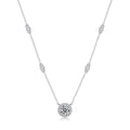 1CT Moissanite Station Necklace – 925 Sterling Silver