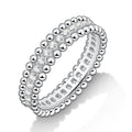 (sz9.5) Moissanite Wedding Band 925 Sterling Silver Ring Round Cut (Size 9.5)