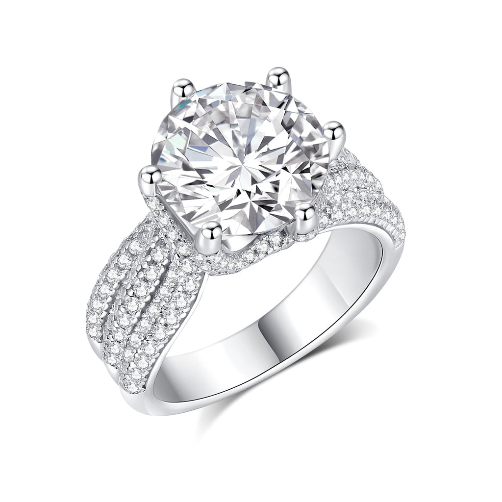 3ct Moissanite Engagement Ring for Women 9mm Center Stone