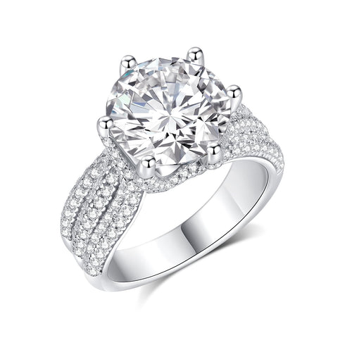 3ct Moissanite Engagement Ring for Women 9mm Center Stone