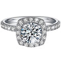 1.5ct Cushion Cut Halo Moissanite Engagement Rings (Size 8.5)