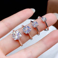 Moissanite Engagement Ring, 925 Silver Engagement Ring