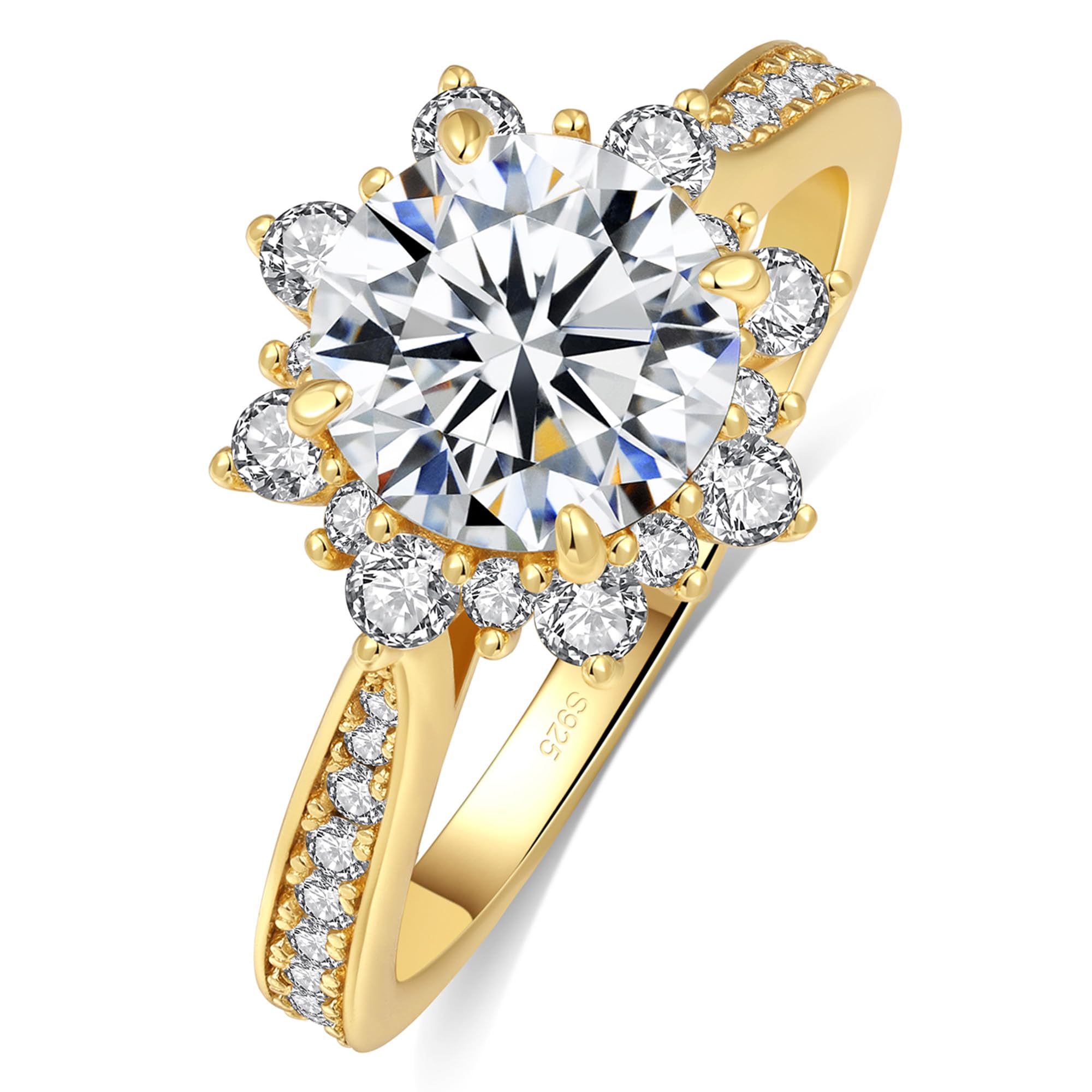 0.5CT Flower Moissanite Engagement Ring (Size 8)