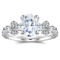 Moissanite Engagement Ring 18K White Gold Plated