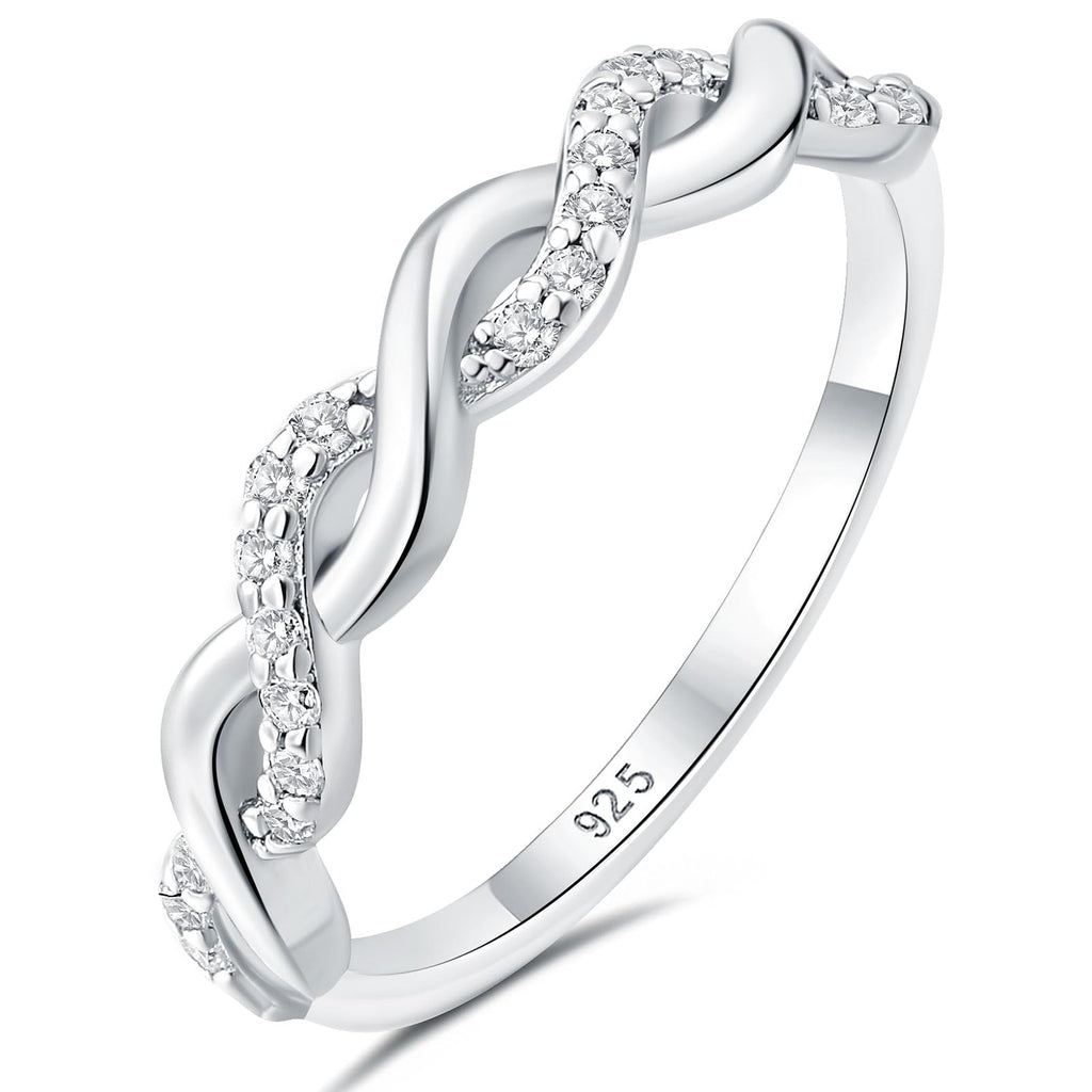 (sz6) Moissanite Wedding Band 925 Sterling Silver Anniversary (Size 6)
