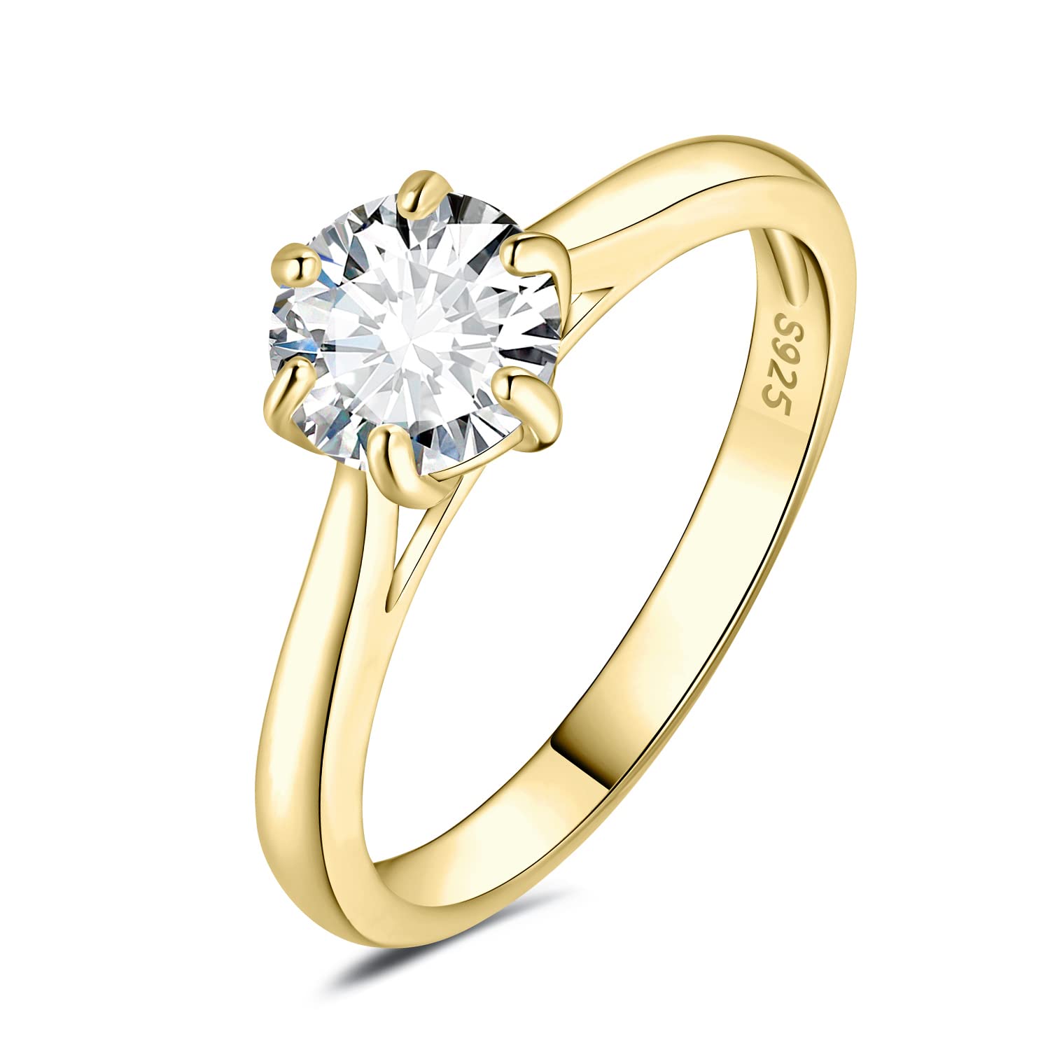 Classic 1.5ct Round Cut Moissanite Solitaire Engagement Rings (Size 9)