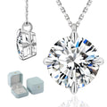 Moissanite Solitaire Pendant Necklace – D Color VVS1 Lab Created Moissanite | 14K White Gold Plated 925 Sterling Silver