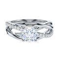 Moissanite Sterling Silver 1CT Crossover Vine Split Intertwine (6.5)