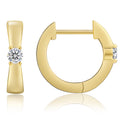 15mm Gold Moissanite Huggie Hoop Earrings – 14K Gold Vermeil over 925 Sterling Silver