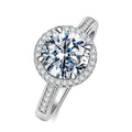 (sz6) Moissanite Egagement Ring Round Cut S925 Sterling Silver (Size 6)