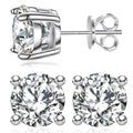 Moissanite Stud Earrings – Lab Created Moissanite | 925 Sterling Silver Screw Back Earrings