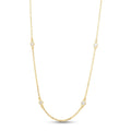 2.9mm Round Moissanite Station Necklace – 14K Yellow Gold Plated Sterling Silver