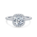 Moissanite Rings for Women 2ct D Color VVS Cushion Cut Moissanite Engagement Ring (moissanite-ring 8.5)