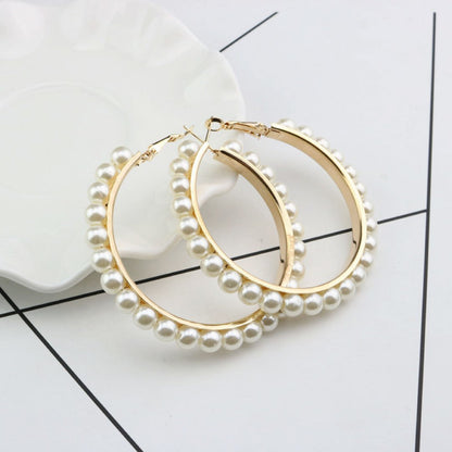"Arielle" Pearl Hoop Earrings