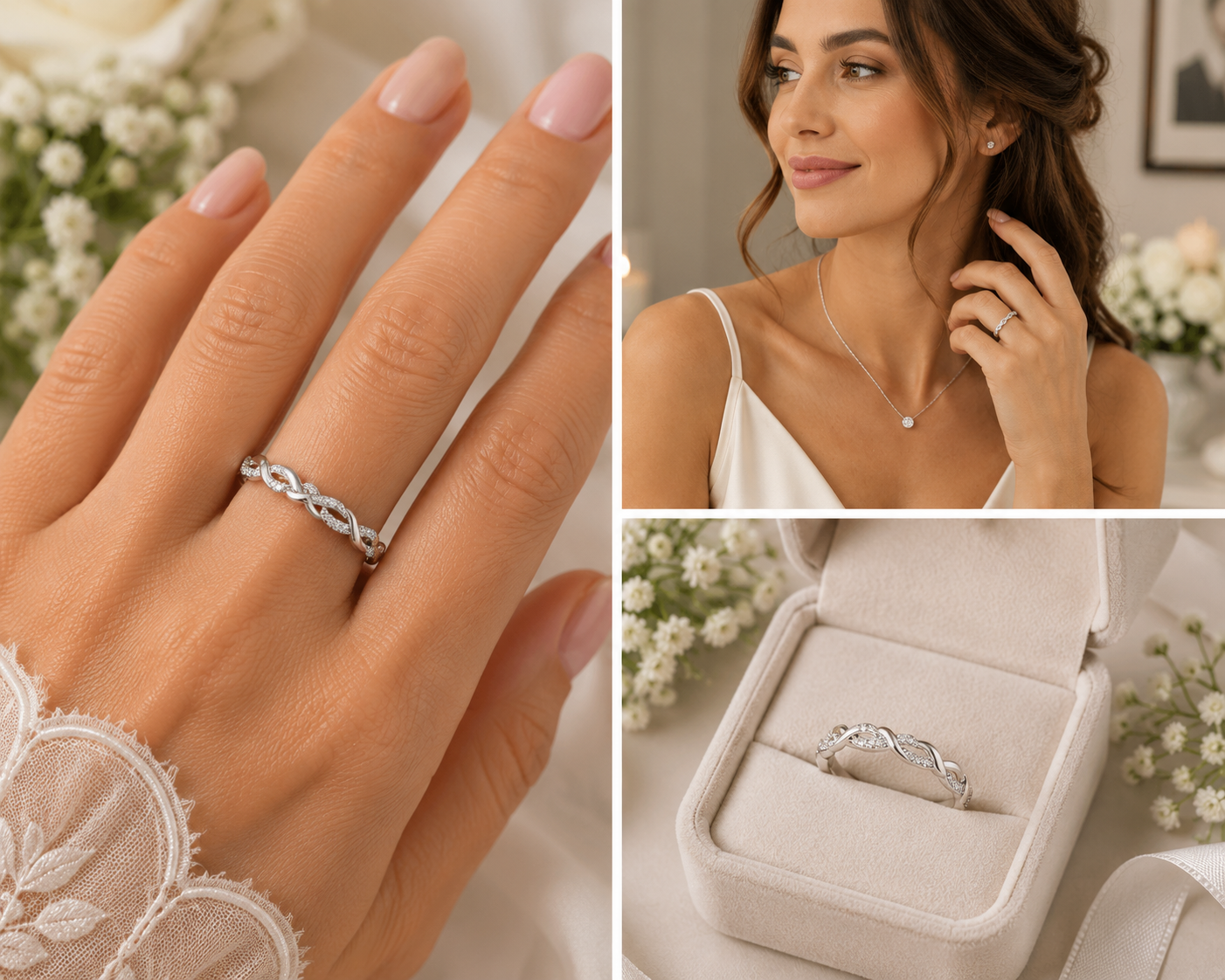 (sz6) Moissanite Wedding Band 925 Sterling Silver Anniversary (Size 6)